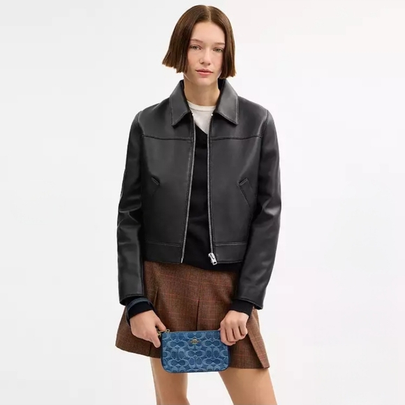 🔥NEW COACH Nolita 19 In Signature Denim, Navy Leather Trim, Gold Hardware - Picture 7 of 9